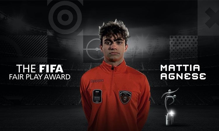 Mattia Agnese ha vinto il FIFA Fair Play Award 2020