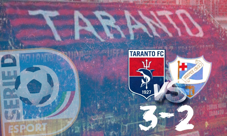 Il Taranto rivede la zona play off. Vittoria in “zona Cesarini” sulla Sanremese.