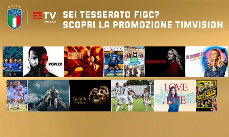 Da oggi TIMVISION offre sei mesi di promozione a tutti i tesserati FIGC
