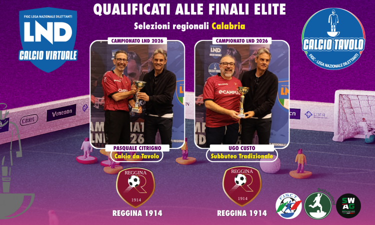 Calcio Tavolo: doppietta Reggina in Calabria