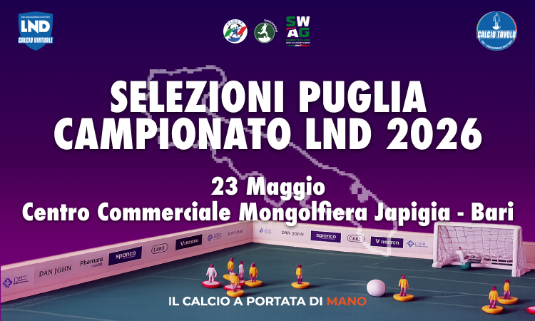Calcio Tavolo: 20 squadre partecipanti alla Selezione della Puglia